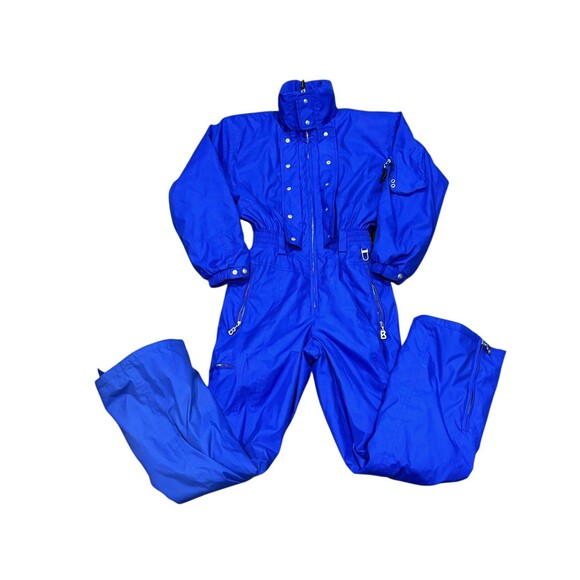 VTG Bogner Womens Ski Suit Insulated One-piece Pc Size 8 Long Blue Thermal Snow - Picture 1 of 14